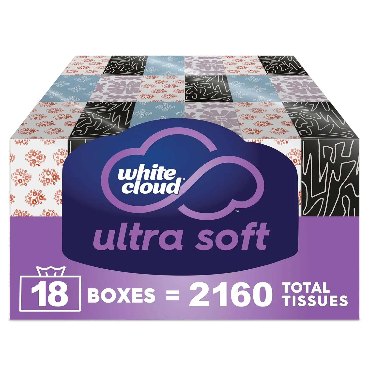 

Ultra Soft 3-Ply Facial Tissue, 18 Box Multipack, 120 Tissues Per Box