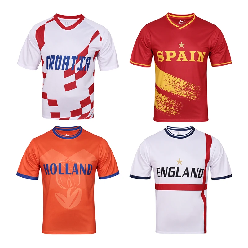 2024 nationale Fußball trikots England Spanien Holland Kroatien Fußball trikot kunden spezifische Namens nummern