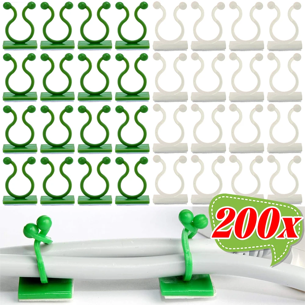 Invisible Plant Support Clips for Climbing Orchid Flower Ties Tomato Vine Plastic Garden Self-Adhesive Wall Fixture Binding Hook