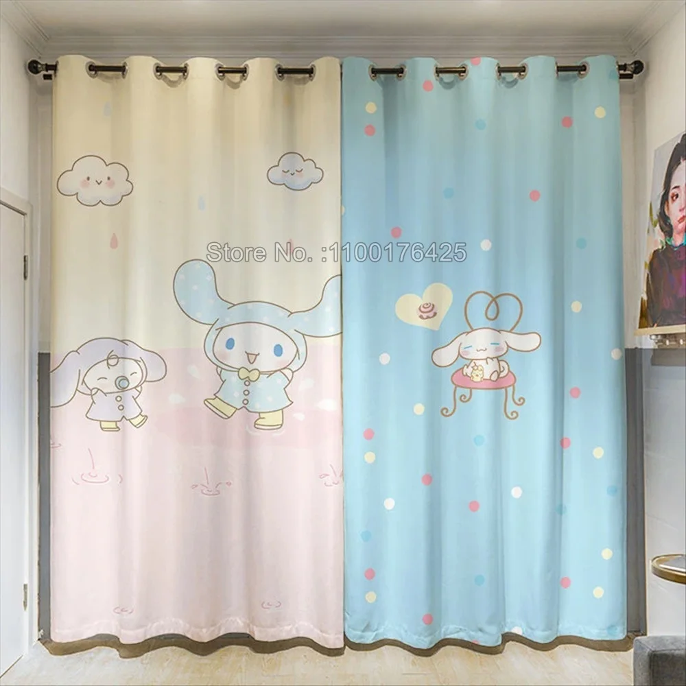 Sanrio Cinnamoroll Blackout Curtains Princess Style Cute Bedroom Kids Room Bedroom Living Room Floor-to-ceiling Window Curtains