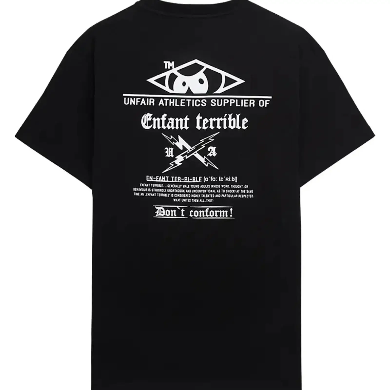 UNFAIR ATHLETICS Enfant Terrible T Shirt Black Bild 1 von 4 vintage Washed designer clothes Versatile Slightly Soft Comfortable