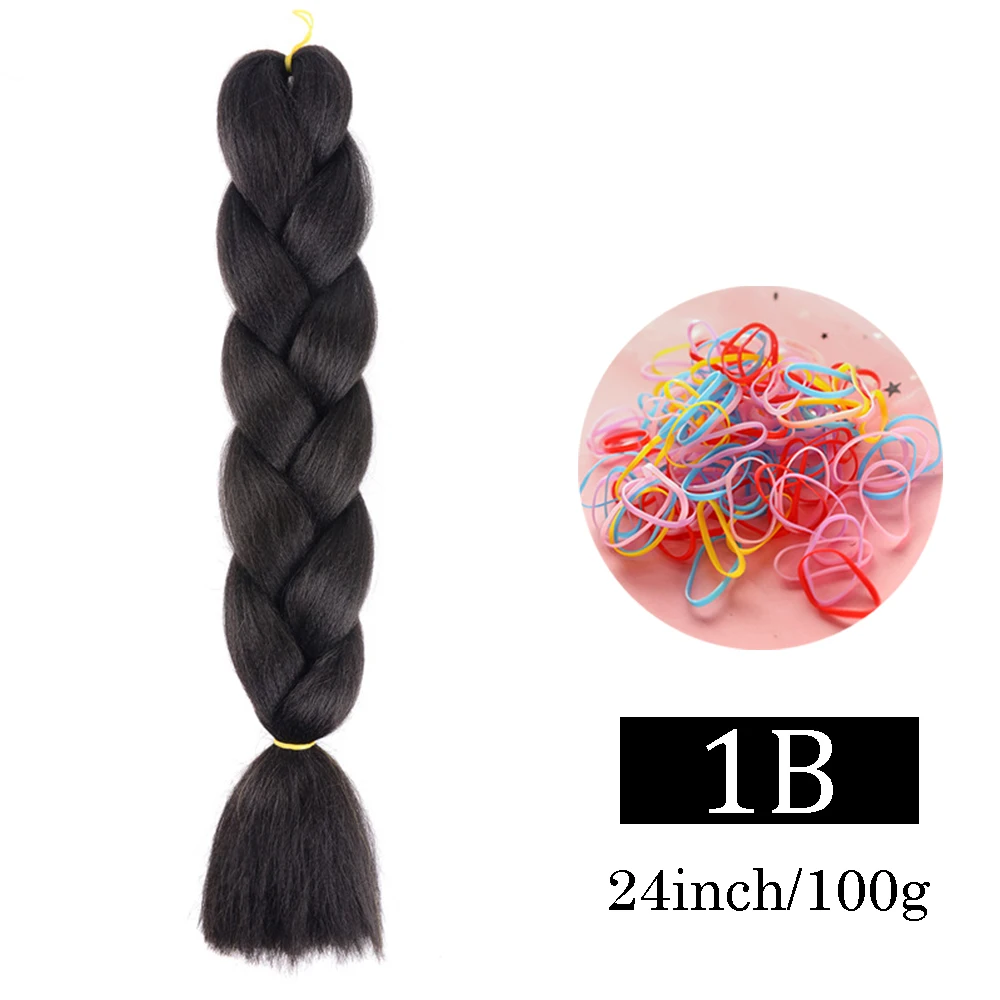 24-Zoll-Jumbo-Zöpfe, Verlängerungen, synthetisches Flechthaar, Afro-Ombre-Farbe, Kanekalon-Haar für Kinder, Zopf
