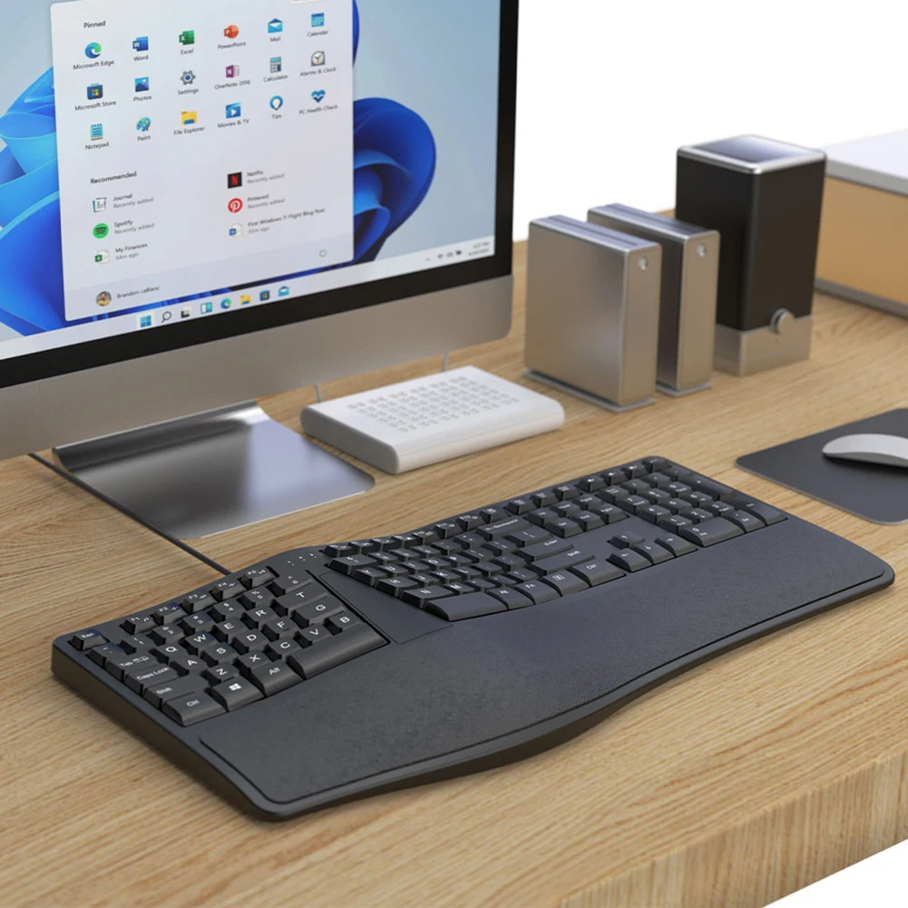 손목 받침대가 있는 K9 인체공학적 키보드 분할 키보드 110 키 컴퓨터 노트북용 컴퓨터 키보드