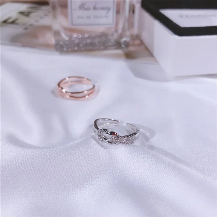 

New Arrival Fashion Sparkling Zircon Decorative Real 925 Sterling Silver Cross Ring for Women Luxury Jewelry