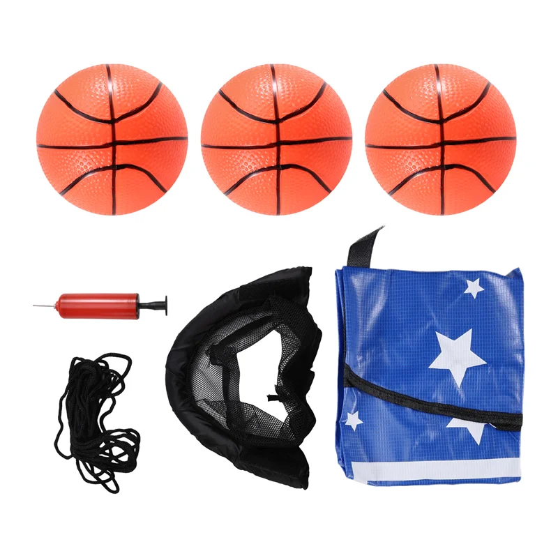 B93B-Trampolin Basketballkorb-Set, Mini-Basketballkorb für Kinder, wasserdichter Sonnenschutz, Basketball-Aufsatz