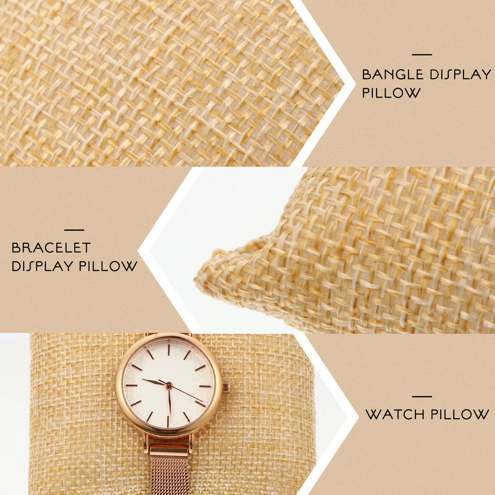 

15Pcs Jewelry Display Pillows Jute Cloth Lightweight Soft Cushions for Watch Bracelet Bangle Chain Holder Bangle Display Pillow