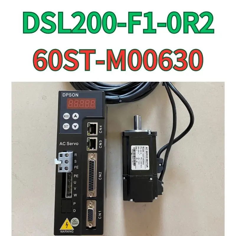 

second-hand Drive DSL200-F1-0R2 Motor 60ST-M00630, torque 0.637Nm, rated speed 3000rpm test OK Fast Shipping