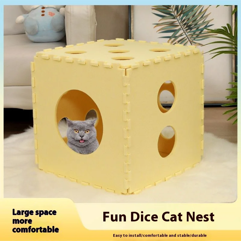 Nido per gatti Quattro stagioni Setaccio universale Dadi Cat Villa Cat Grab Board Integrato Spedizione gratuita Feltro di lana Nestsplicing Divano per gatti
