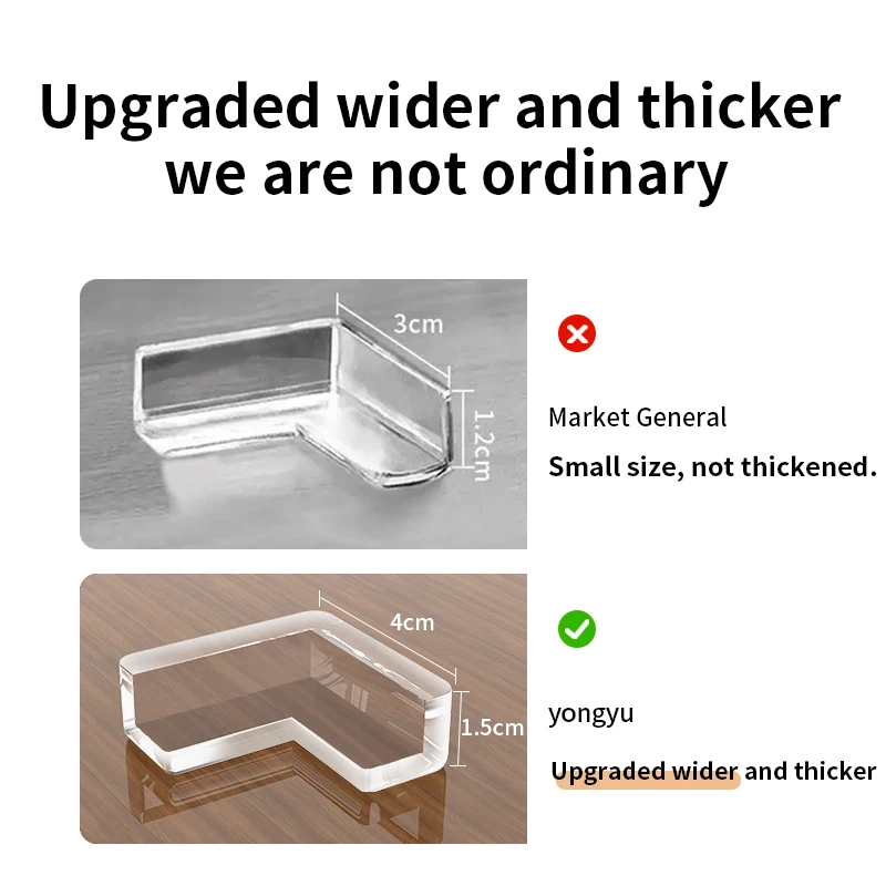 Children'S Anti-Collision Corner Guard Table Corner Edge Edging Safety Home Soft High Elastic Silicone Sticker Transparent
