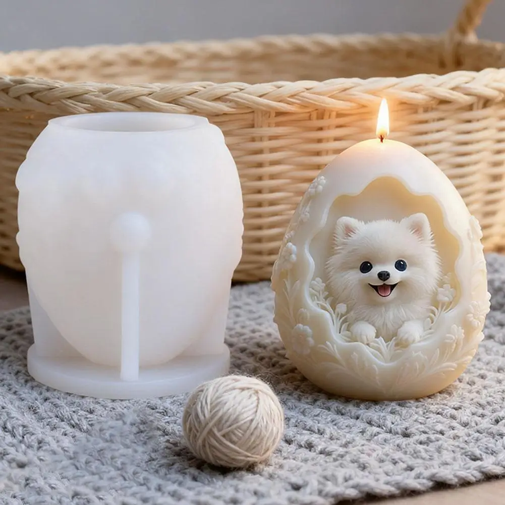 

Scented candle Christmas dog Scented Candle Silicone Diffuser Mold 3D Ornament Silicone Mold DIY Plaster X1T9
