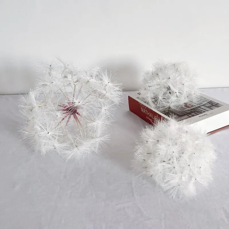 White Artificial Dandelion Flower Home nordic Decor Table Room Decor DIY Arrangement flores artificiales Wedding Photo Props