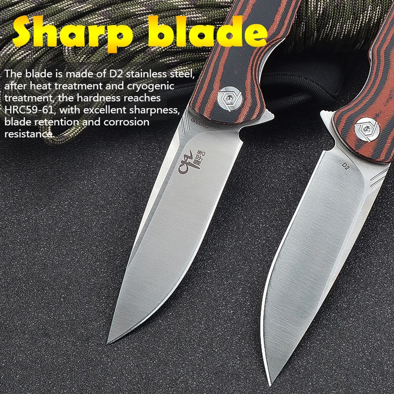 Imagem -05 - Militar Tático Faca Dobrável d2 Lâmina Micarta Handle Sharp Alta Dureza Camping Aventura Ferramenta de Sobrevivência ao ar Livre ch Ch3510