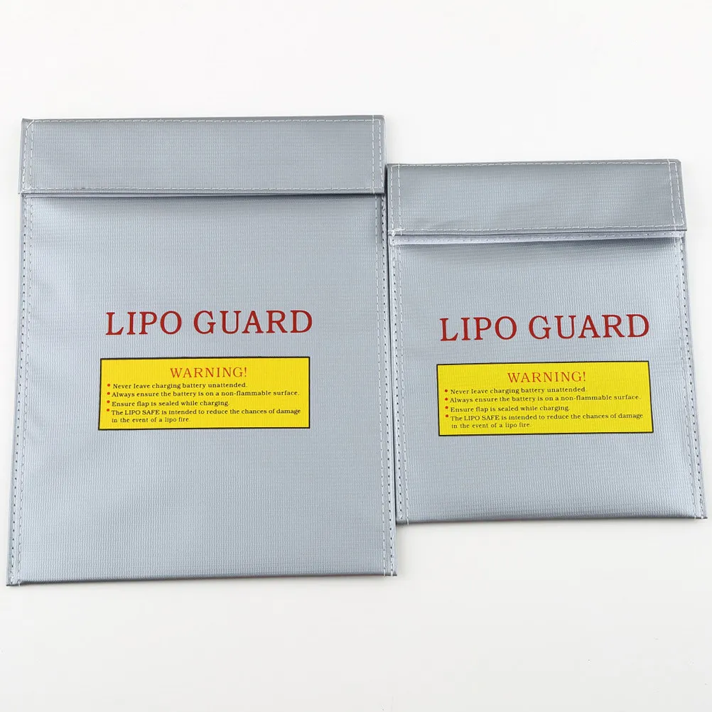 Rc Lipo Battery Fireproof Safety Storage Bag Grey Fiberglass Blastproof Pouch for Safe Charging and Explosion Protection