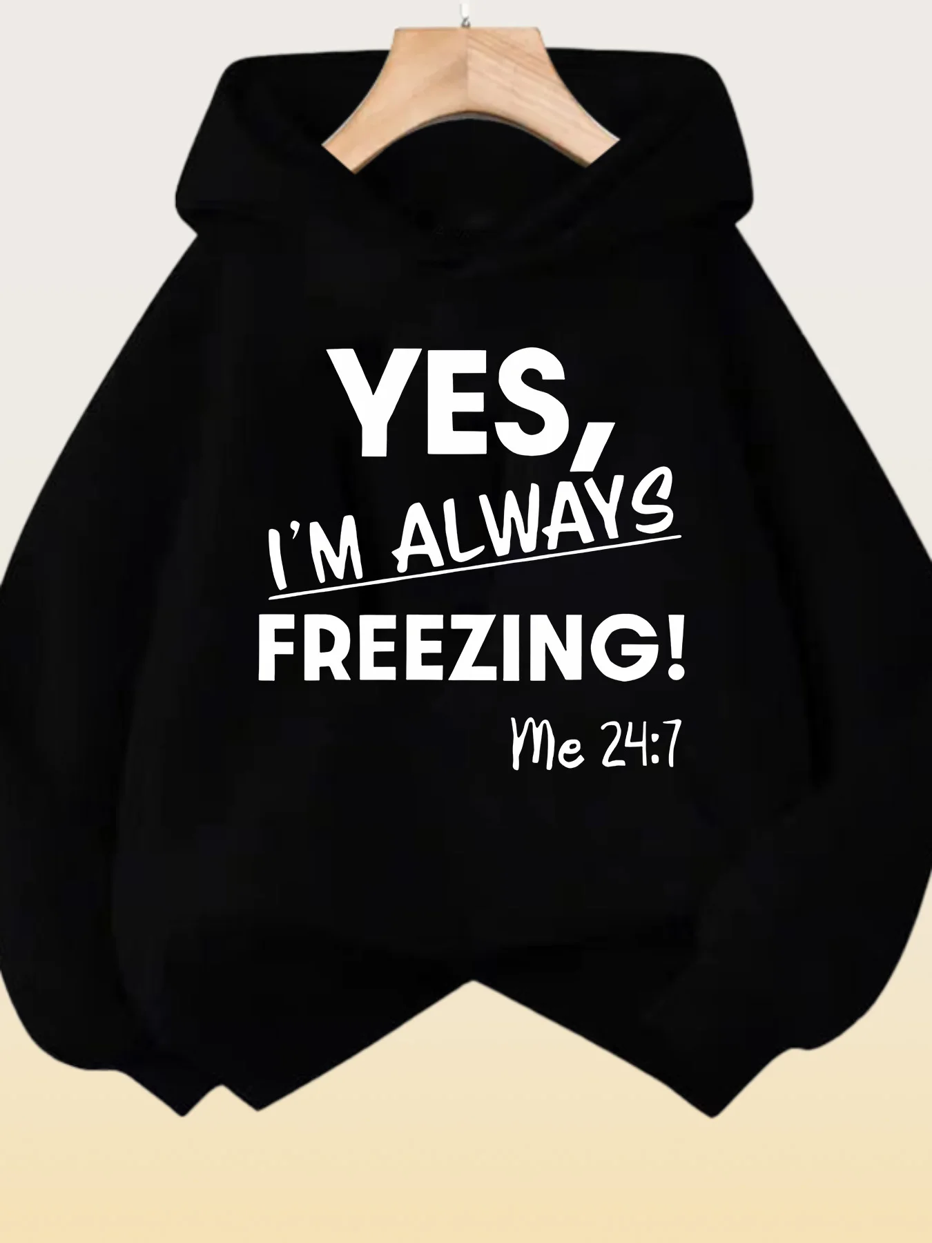 سترة RUEPEI الرجالية ذات القلنسوة الحمراء مع نعم أنا دائمًا مجمدًا! جرافيك ماثيو 24:7 آية الكتاب المقدس طباعة آلة السترة الشتوية المبطنة بشكل مريح