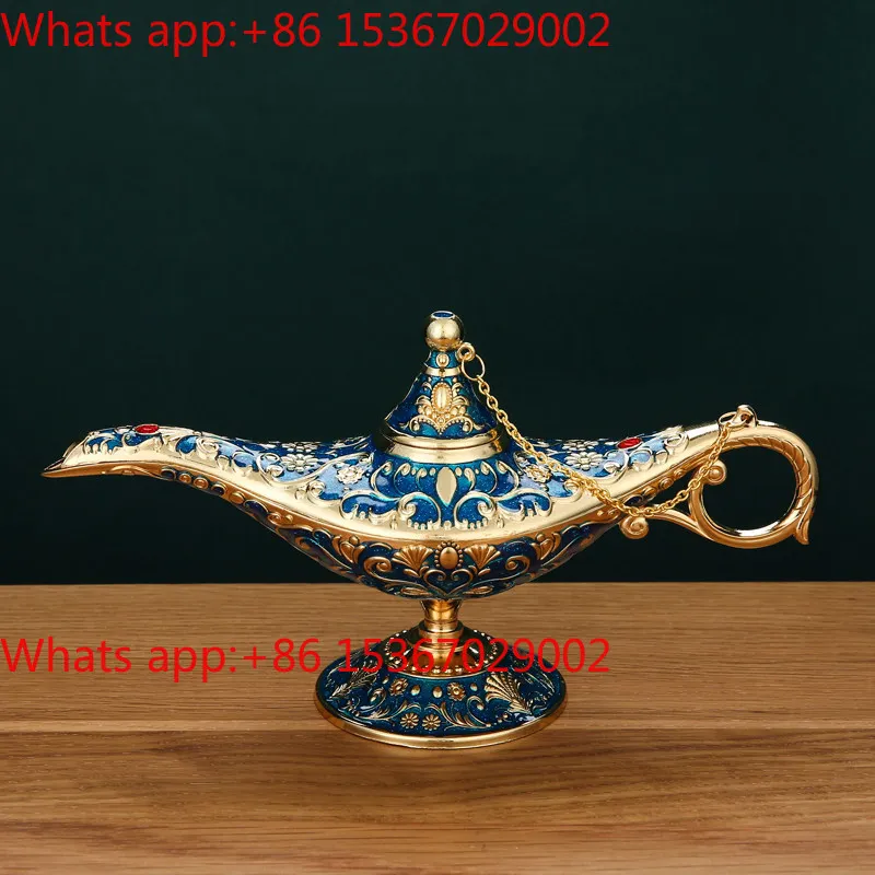 Plus size Aladdin magic lamp home retro Southeast Asian handicrafts light luxury creative study room wishing lamp