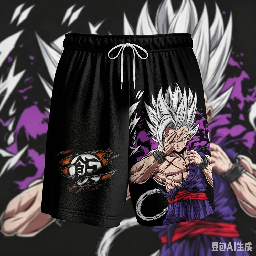 

2026 Adult Boys Loose Short Hot Summer Mens Women Male Beach Pants Top Short Gift Sweatpants Goku Dragon Ball Z Casual Shorts