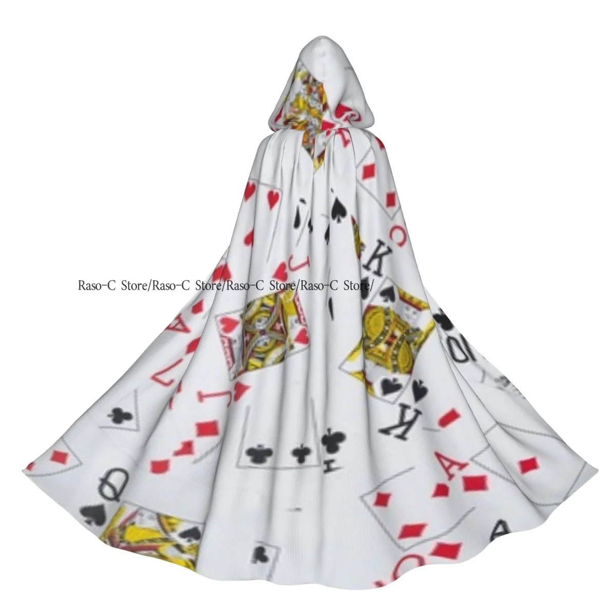 

Unisex Adult Playing Card Cloak with Hood Long Witch Costume Cosplay
