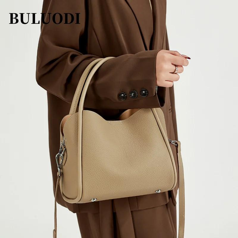 

2025 New Women's Luxury Designer Handbag Female Genuine Leather Bucket Bag Basket Bag Handbag Fashion Light Luxury Shoulder Bag