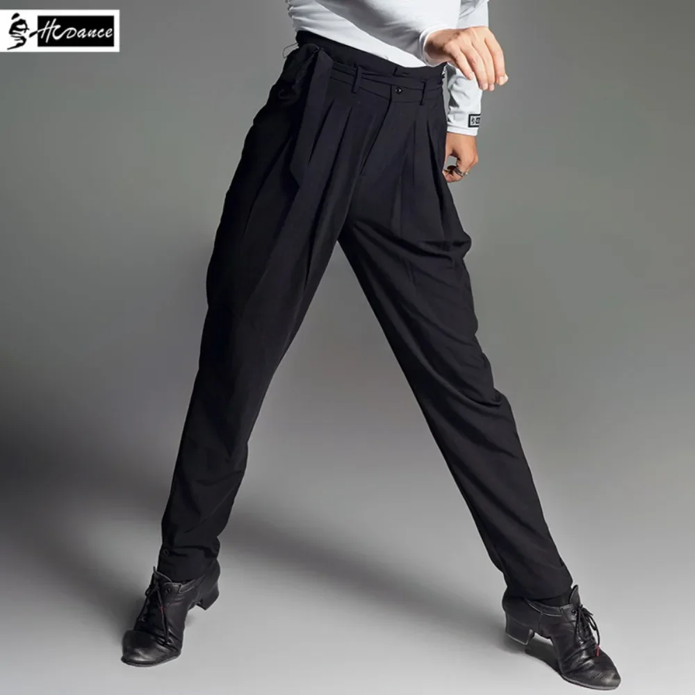 Men's Short/Long Sleeves Latin Dance T-shirt Boy's Practice Top Wear Customized Men's Balloom Modern Dance Deep V Neckline Shirt