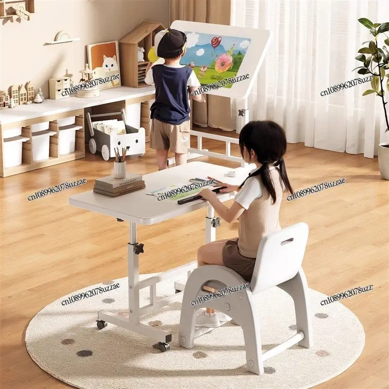 Movable Lifting Bedside Table Children's Study Table Writing Table, Reading Stand Multifunctional Lifting