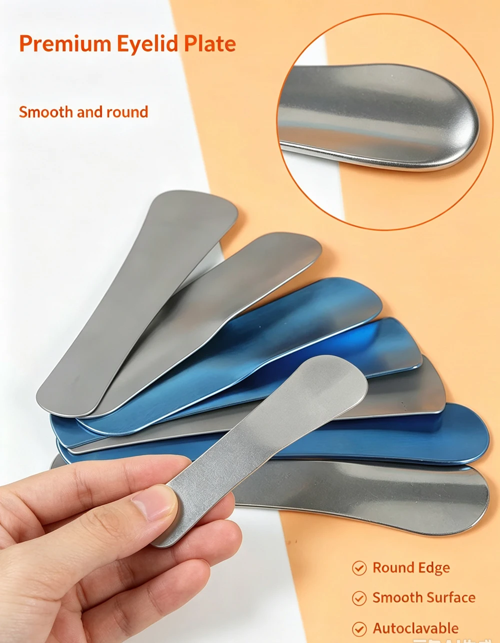 XIUGE Stainless Steel Eyelid Plate for Double Eyelid Surgery Tool with Liner Protector Surgical Instrument File for Medical Use