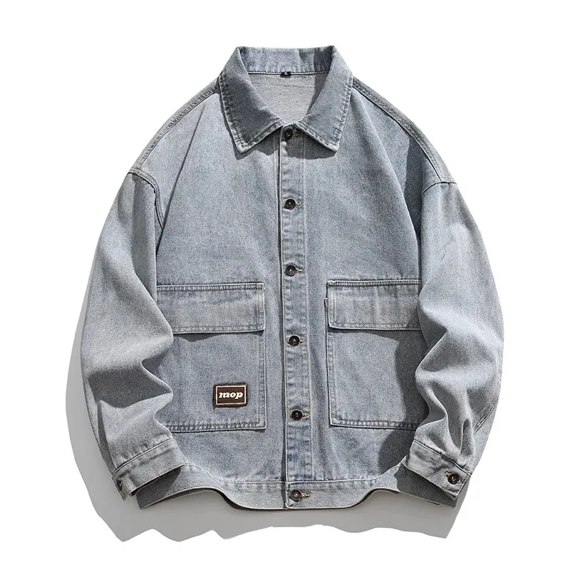 

American Retro Denim Jaet for Men Spring Autumn High Sensation Cool Workwear Jaet Trendy Brand Youth Top Cotton Blend