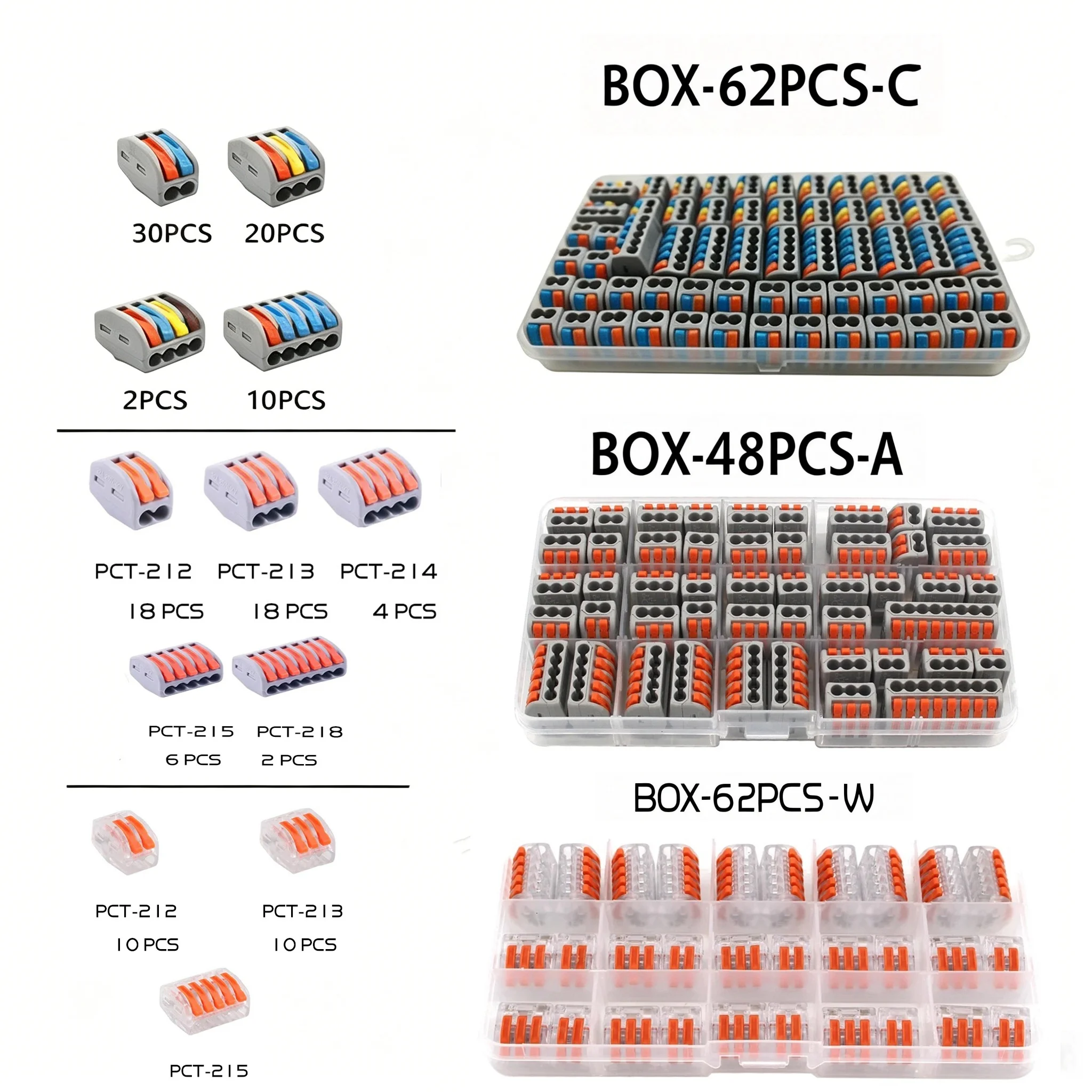 Multiple combination quick wiring terminal push in terminal block, general electrical cage, household combination box