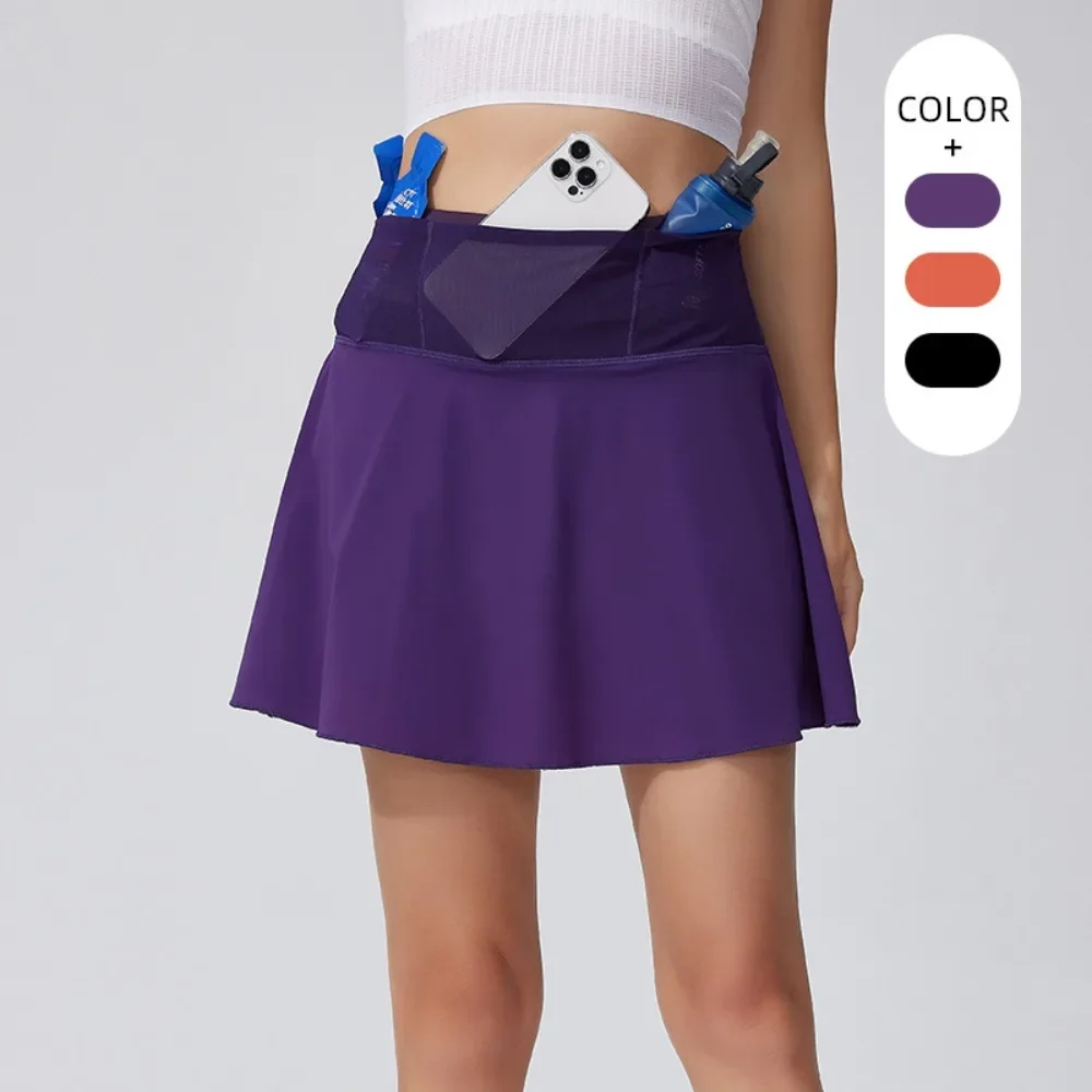 

Sports Tennis Skirt for Women with Fake Two-piece High-waisted Slim Sports Shorts Half-body Tennis Skirt