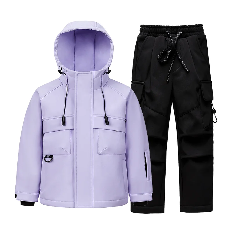 

Winter Ski Children's Ski coat and pants 2pieces set Warm Waterproof Boys Girls Outdoor Skiing Snowboarding Winter Ski Kids