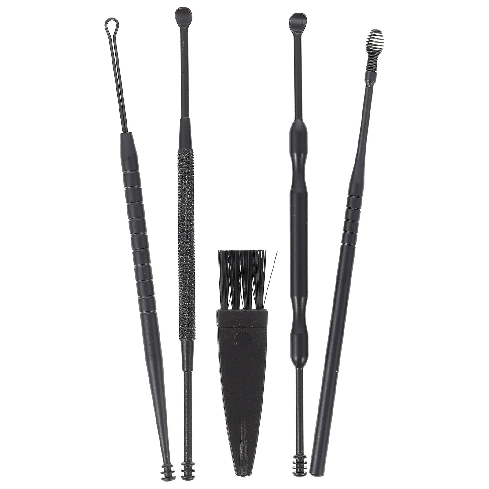 1Set Double-Head Rotating Ear Spoon Professional Earwax Removal Tools Stainless Steel Corrosion Resistant Ear Cleaning Kit