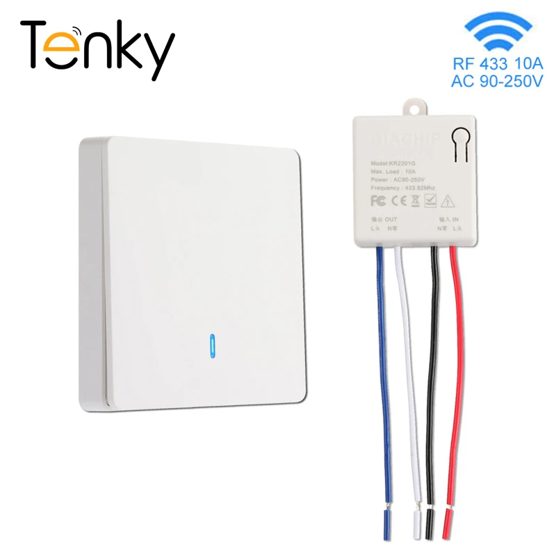 1/2/3 Gang Universal Wireless Smart Switch Light RF 433Mhz Wall Panel Switch Remote Control Mini Relay Receiver Lamp Fan Switch