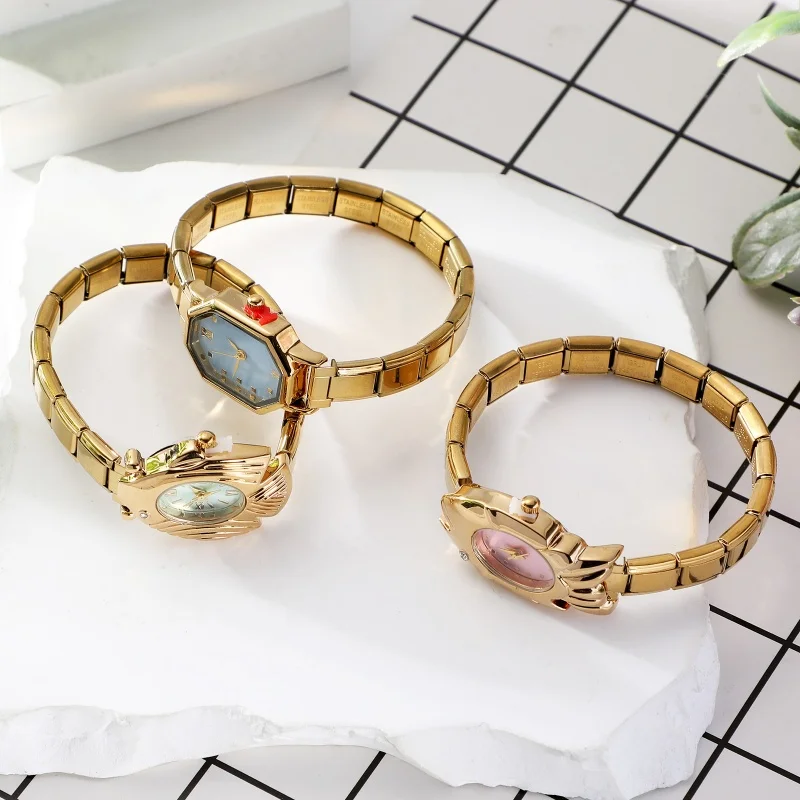 موضة Y2K الإيطالية مطاطا سحر المقاوم للصدأ عالية الجودة الأسماك ساعة الرجال النساء DIY بها بنفسك 9 مللي متر عرض سوار الإسورة مجوهرات هدايا #6