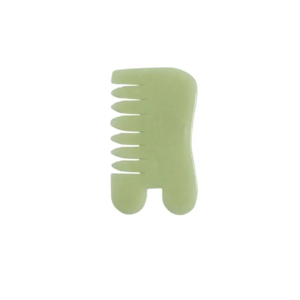 

Portable Hsiuyen Jade Massage Comb Natural Green Jade Hair Brush Carving Classic Gua Sha Board Stone Guasha