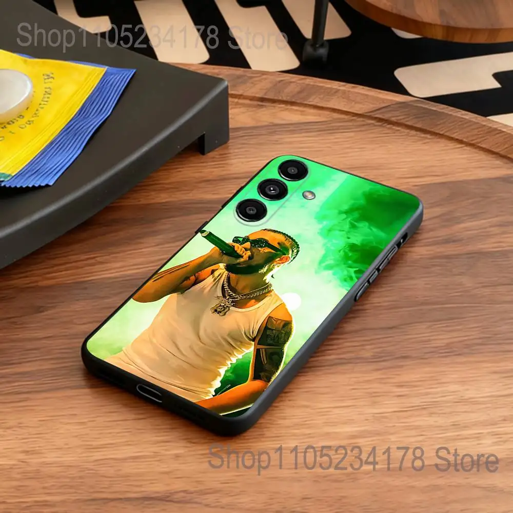 Funda de teléfono para Samsung S25,S24,S21,S22,S23,S30,Ultra,S20,Plus,Fe,Lite,SINGER Jc Reyes Tour 2025 5G, funda negra