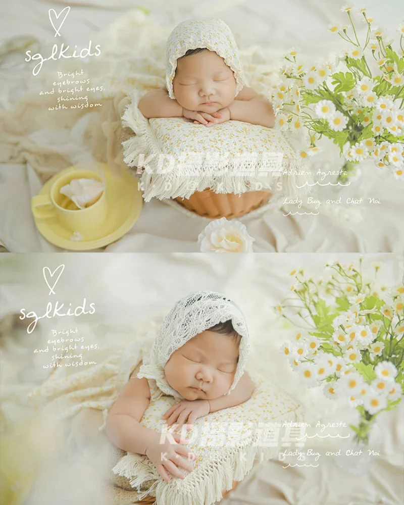 Photography props for full moon babies taking photos of floral skirts pastoral clothing simulated flowers and newborn  bebê