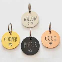 Meehee Custom Gold Dog Cat Name ID Tag Personalized Pet Photos Tags For Small Dogs Personalized Engraved Puppy Charms Collor