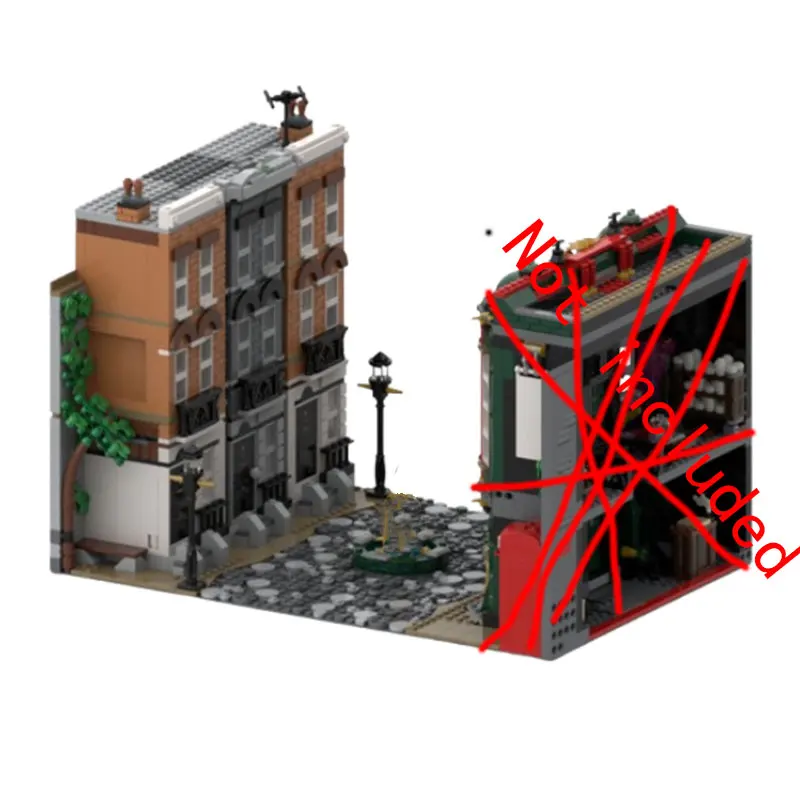 

MOC-121980 1148 шт., сборка мелких частиц, строительные блоки, уличная сцена, здание, модель дома, игрушка в подарок