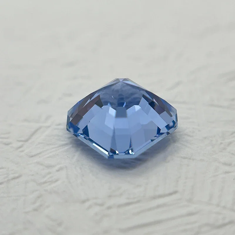 Laborgezüchteter Saphir, Asscher-Schliff, Kornblumenfarbe, DIY-Charms, Schmuckherstellung, Ring, Halskette, Ohrringe, Hauptmaterialien, Zertifikat – Detail 6
