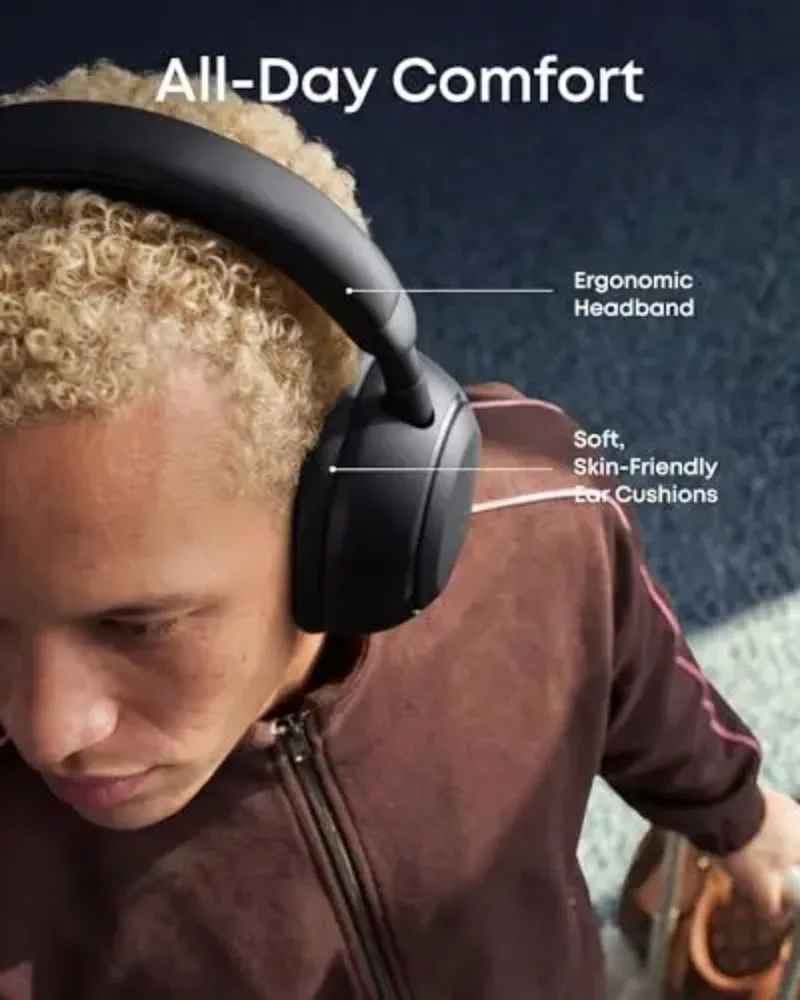 Anker Soundcore Space 2 Active Noise Cancelling Headphones LDAC Hi-Res Audio 50H Battery Comfort Over Ear Bluetooth Headset