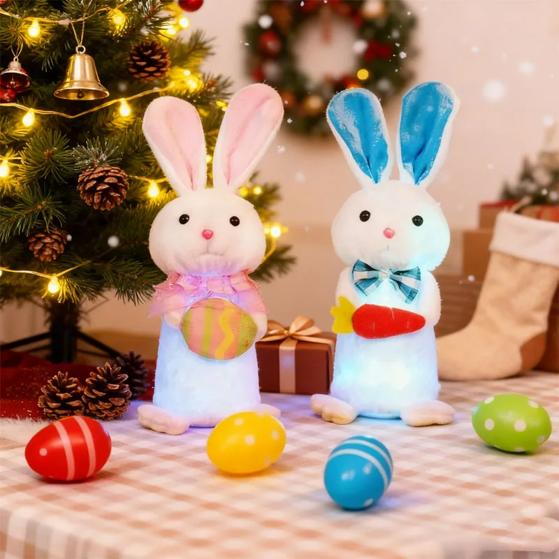 

Светящийся кролик, фестиваль игрушек, декор для рабочего стола, светящаяся фигурка животного, новогодний подарок