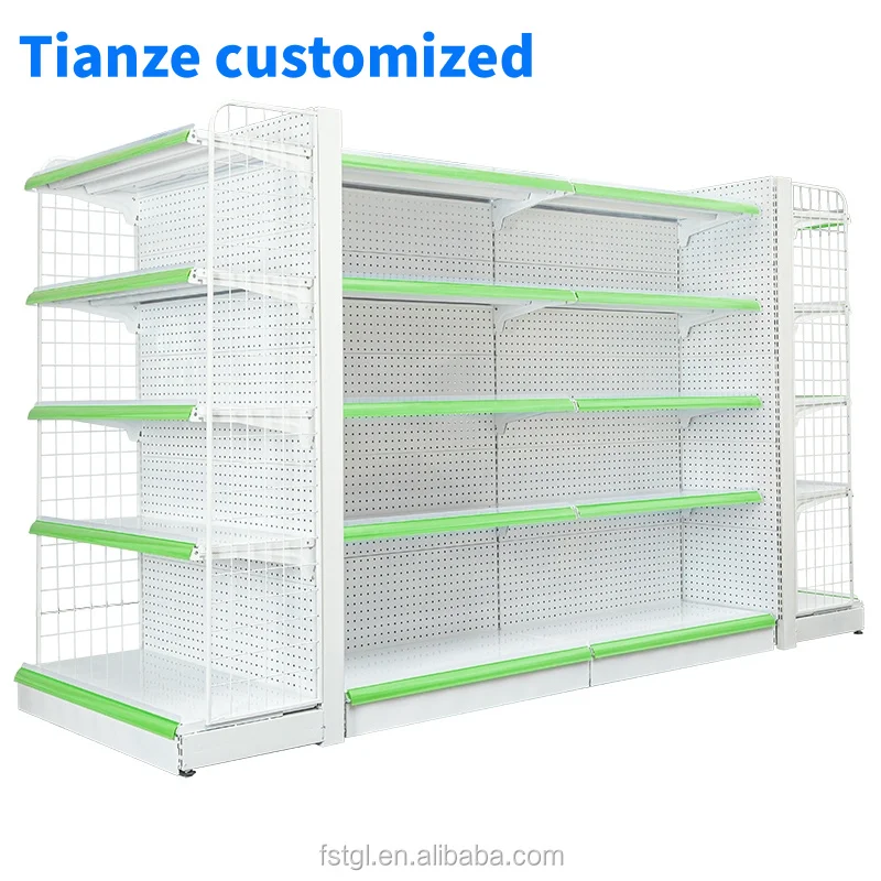 [Customized]New Customized Supermarket Display Stand Heavy Duty Modern Design Convenience Store Metal and Plastic Rack