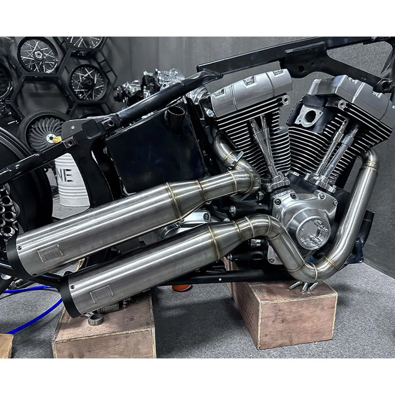 2-in-2 Titanium Stainless Exhaust Fits 2018-2023 Softail Breakout Fat Boy Street Bob Low Ride