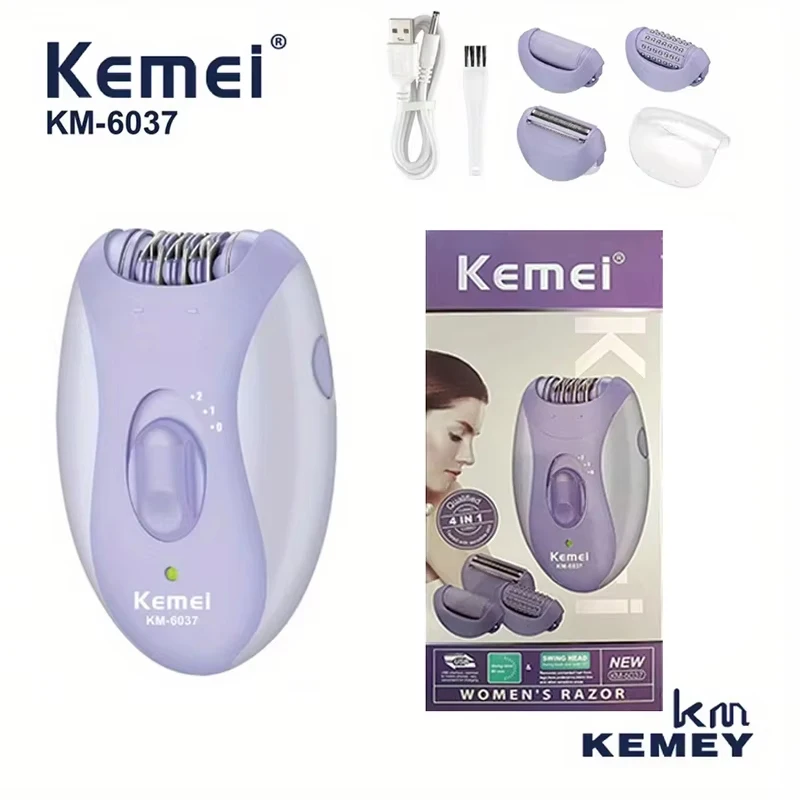 

Kemei KM-6037Face Body Hair Removal Lady Bikini Trimmer Shaving Machine Rechargeable Women Epilator Electric Shaver Razor