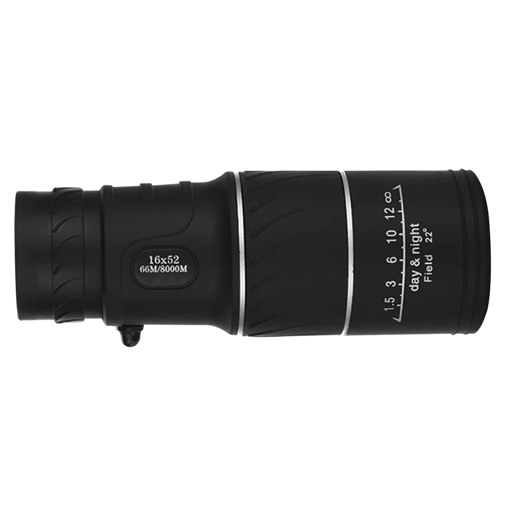 16X52 Binocular Optical Lens High Definition Compact Monocular BAK4 Prism Dual Focus Zoom 16X with Neck Strap and Cleaning Cloth