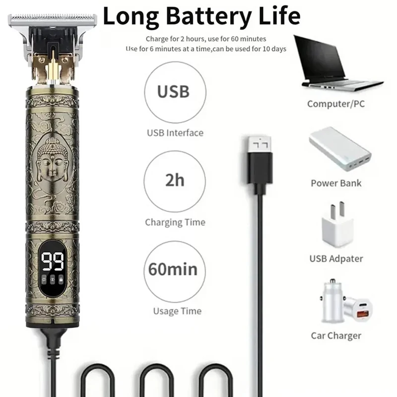 男性用コードレスバリカン,男性用バリカン,ヴィンテージ,t9,バリカンキット,Tブレード,あごひげシェーバー