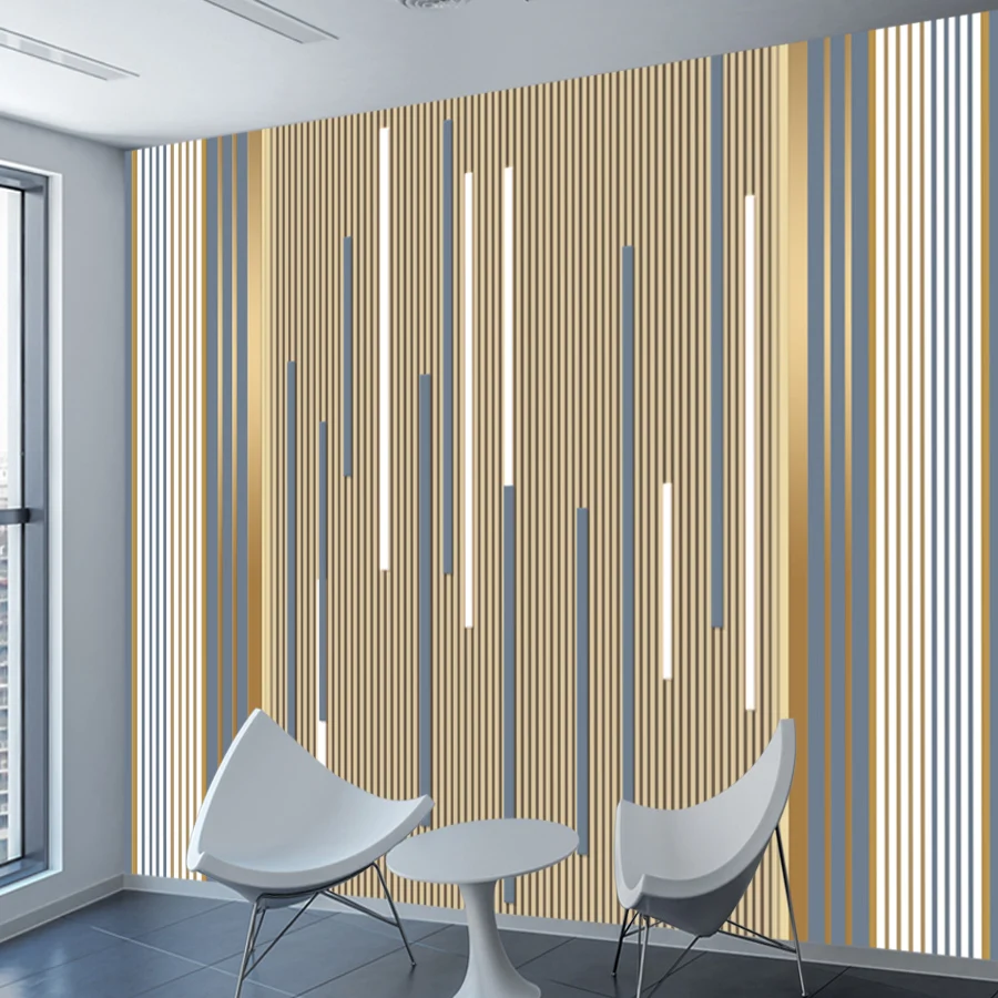 خلفيات قابلة للتقشير واللصق مخصصة لغرفة المعيشة وغرفة النوم ورق حائط ديكور المنزل خط معدني تجديد الأثاث جدارية #4