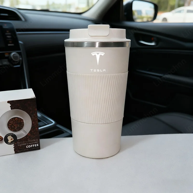 

304 Stainless Steel Coffee Cup Office Mug For Tesla Model 3 Model S Model X Model Y Roadster SpaceX Car Water Mug Car Sticker