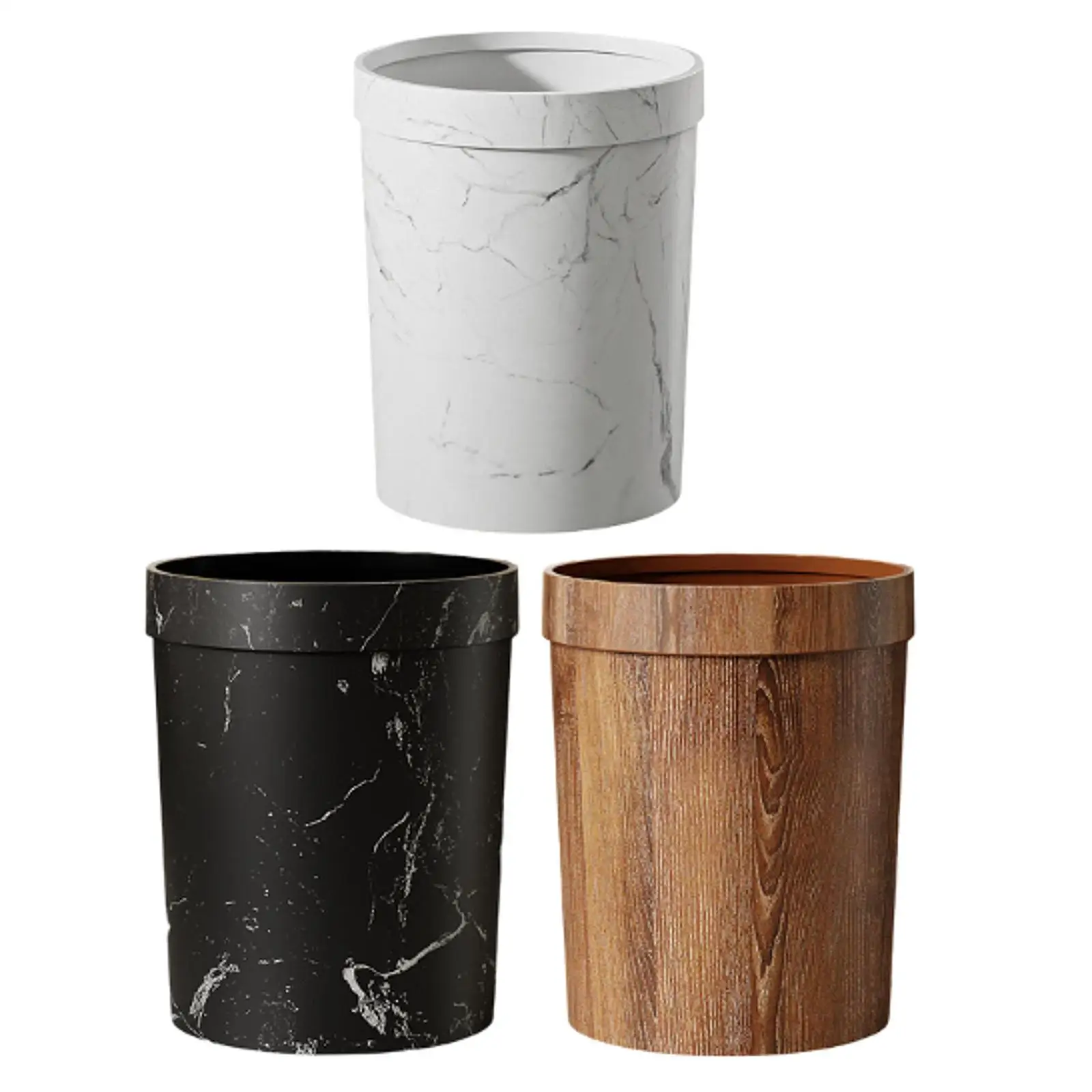 Wastebasket Modern Paper Basket Round Trash Bin for Bathroom