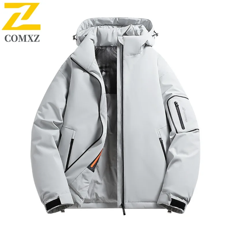 COMXZ New Winter Cotton Coat 2025 Loose Casual Outdoor Walking Cold Resistant Hooded Sport Graphene Warm Padded Garment