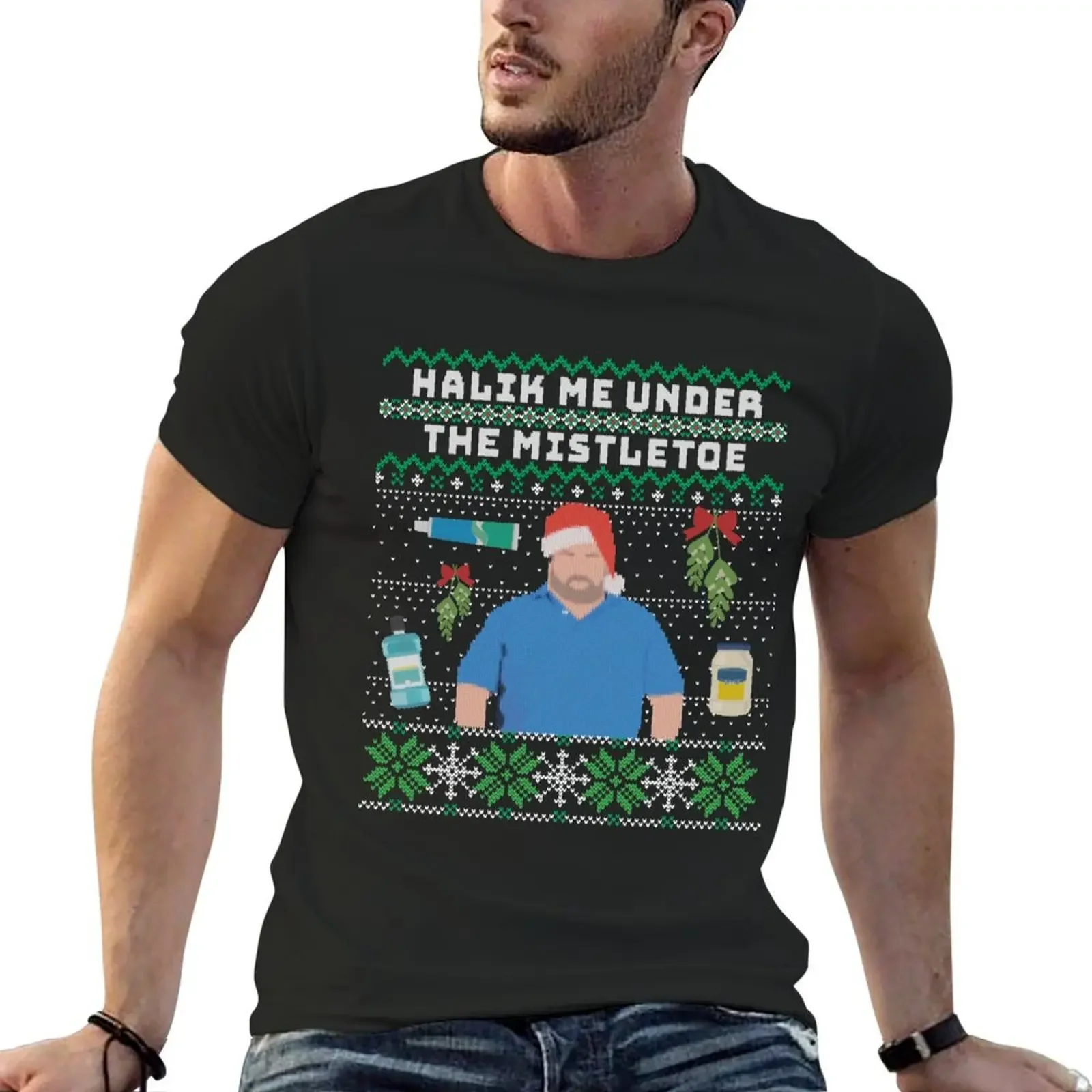 90 Day Fiance Big Ed Halik Me Under the Mistletoe Ugly Sweater T-Shirt anime clothes aesthetic clothes workout shirts for men